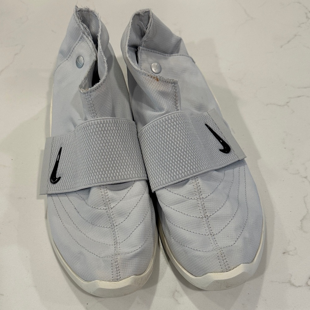 Nike Light Gray Slip-On Athletic Shoes with Black Swoosh